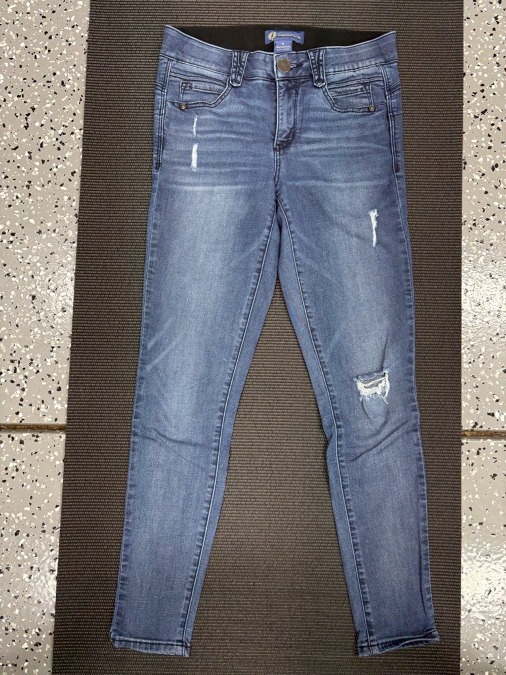Democracy Women's Skinny Jeans in Light Blue Wash with Distressing